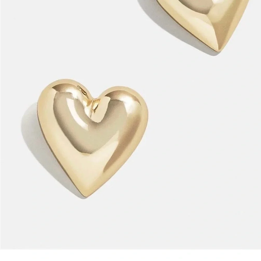 BaubleBar Shiny Gold Heart Earrings - Picture 2 of 2
